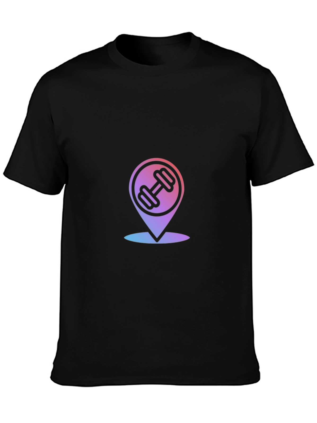 Fitness Location Mens Black Graphic Tee