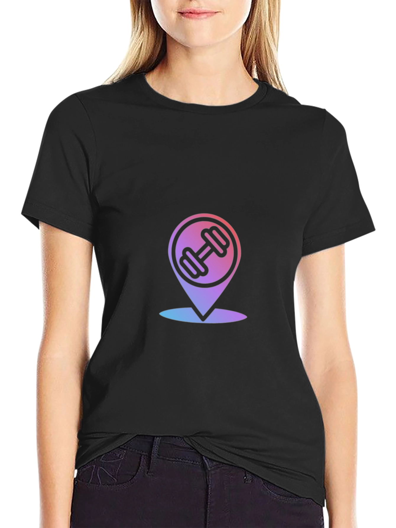 Fitness Location Mens Black Graphic Tee