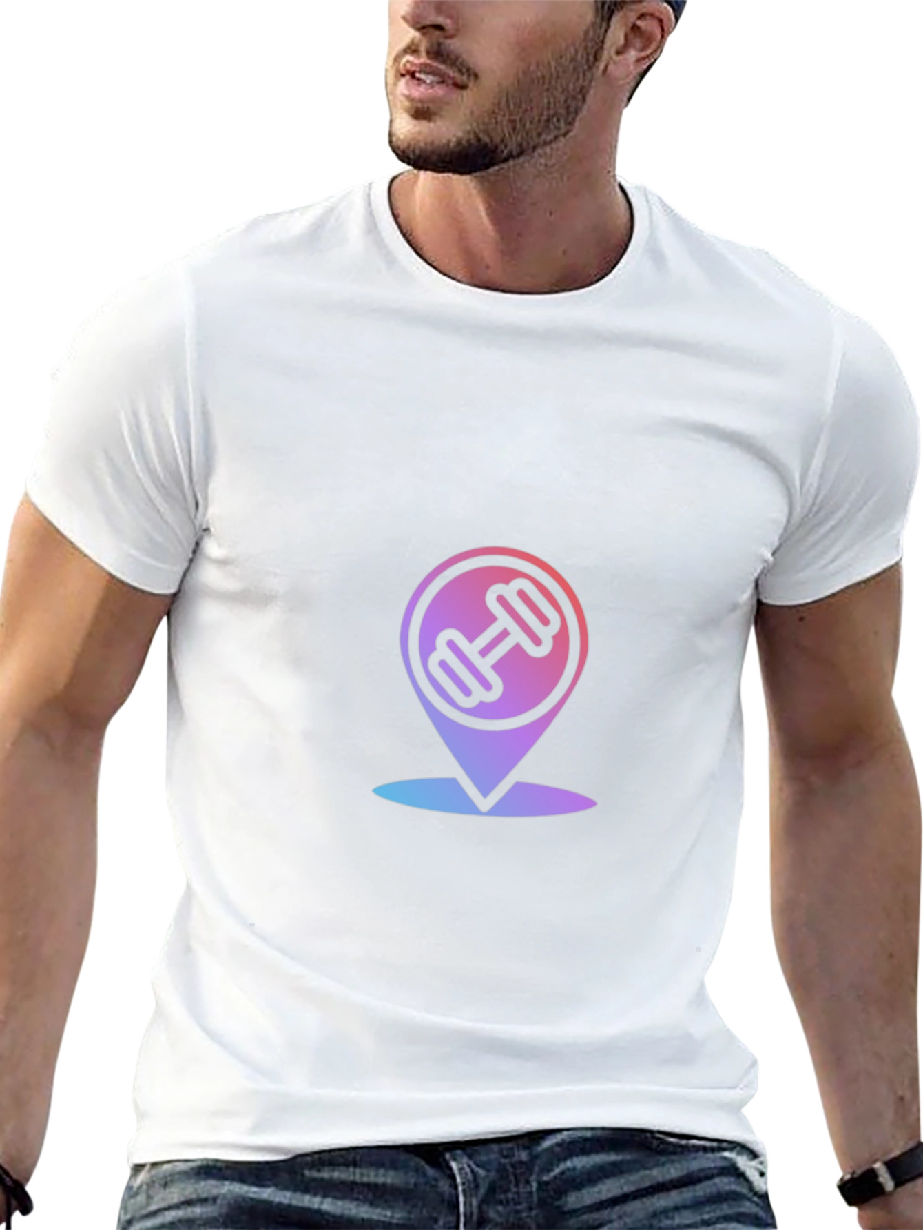 Fitness Location Mens Black Graphic Tee