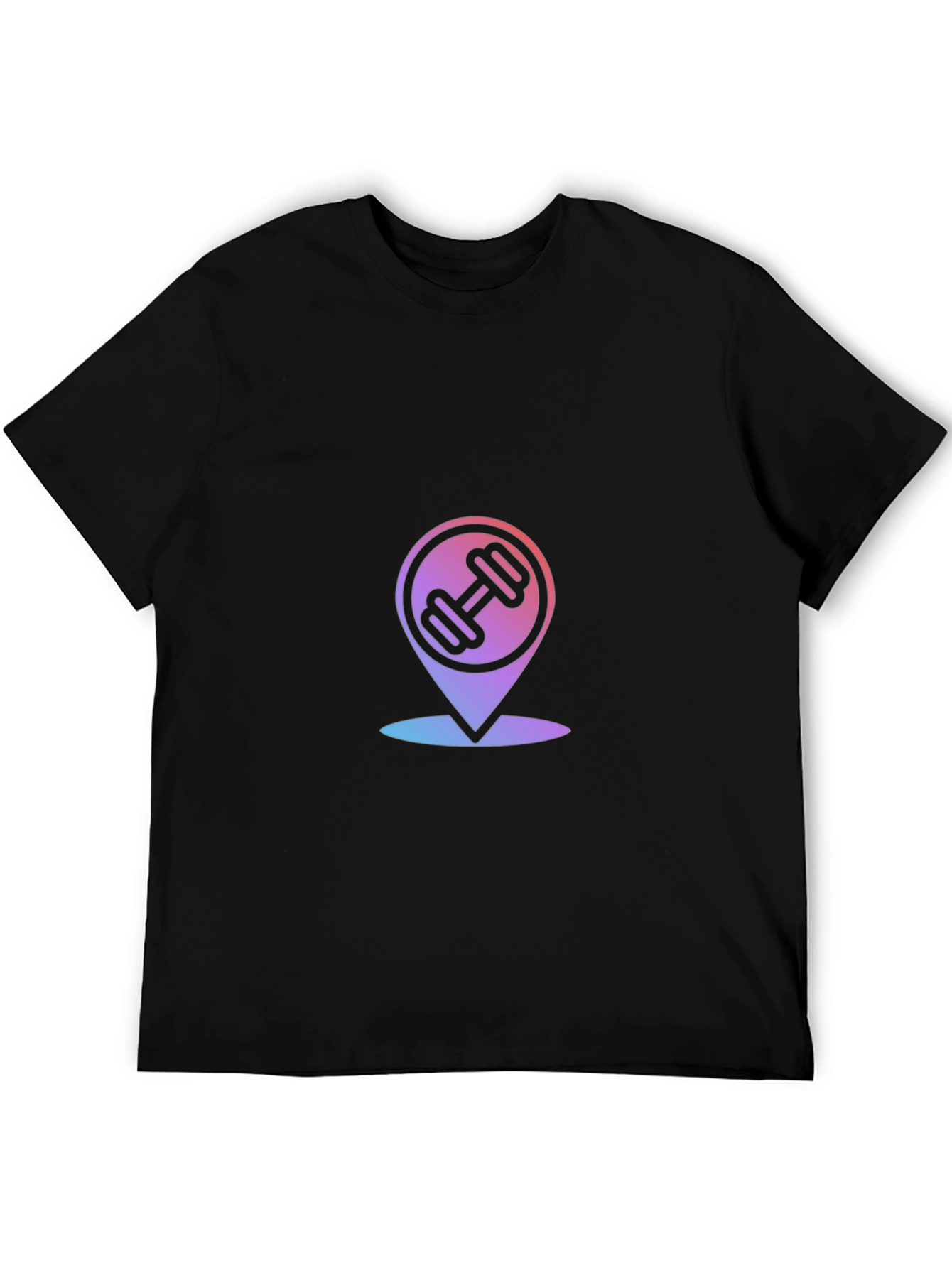Fitness Location Mens Black Graphic Tee