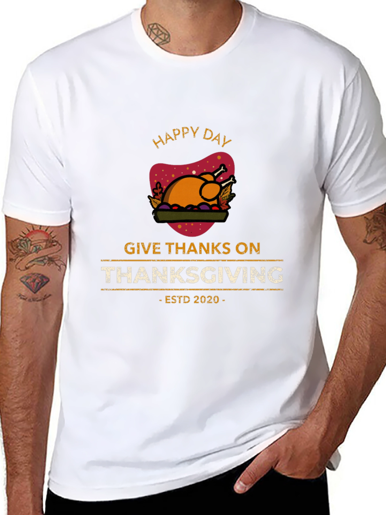 Happy Thanksgiving Day T-Shirt - ESTD 2020