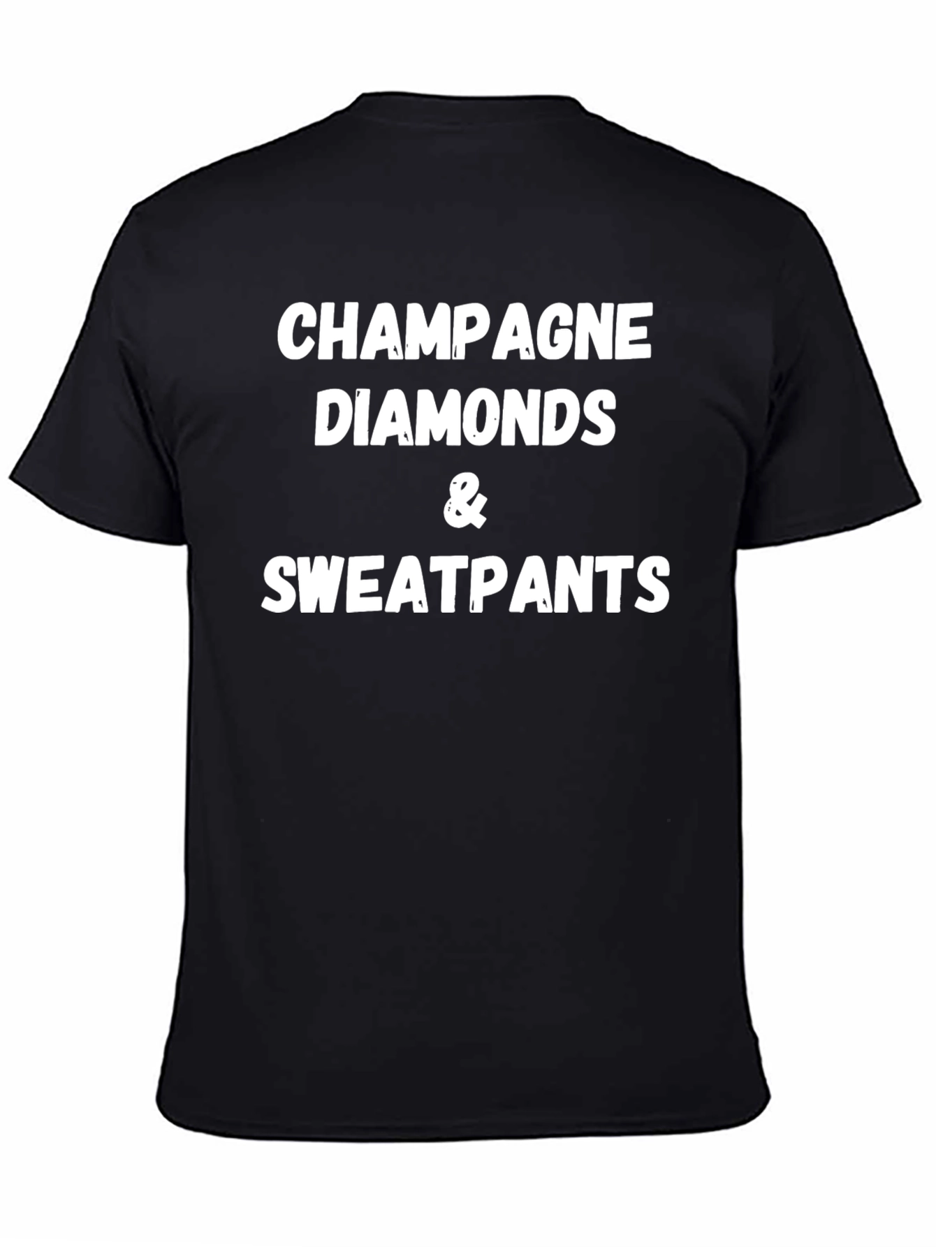 Champagne Diamonds Sweatpants Mens Black T-Shirt