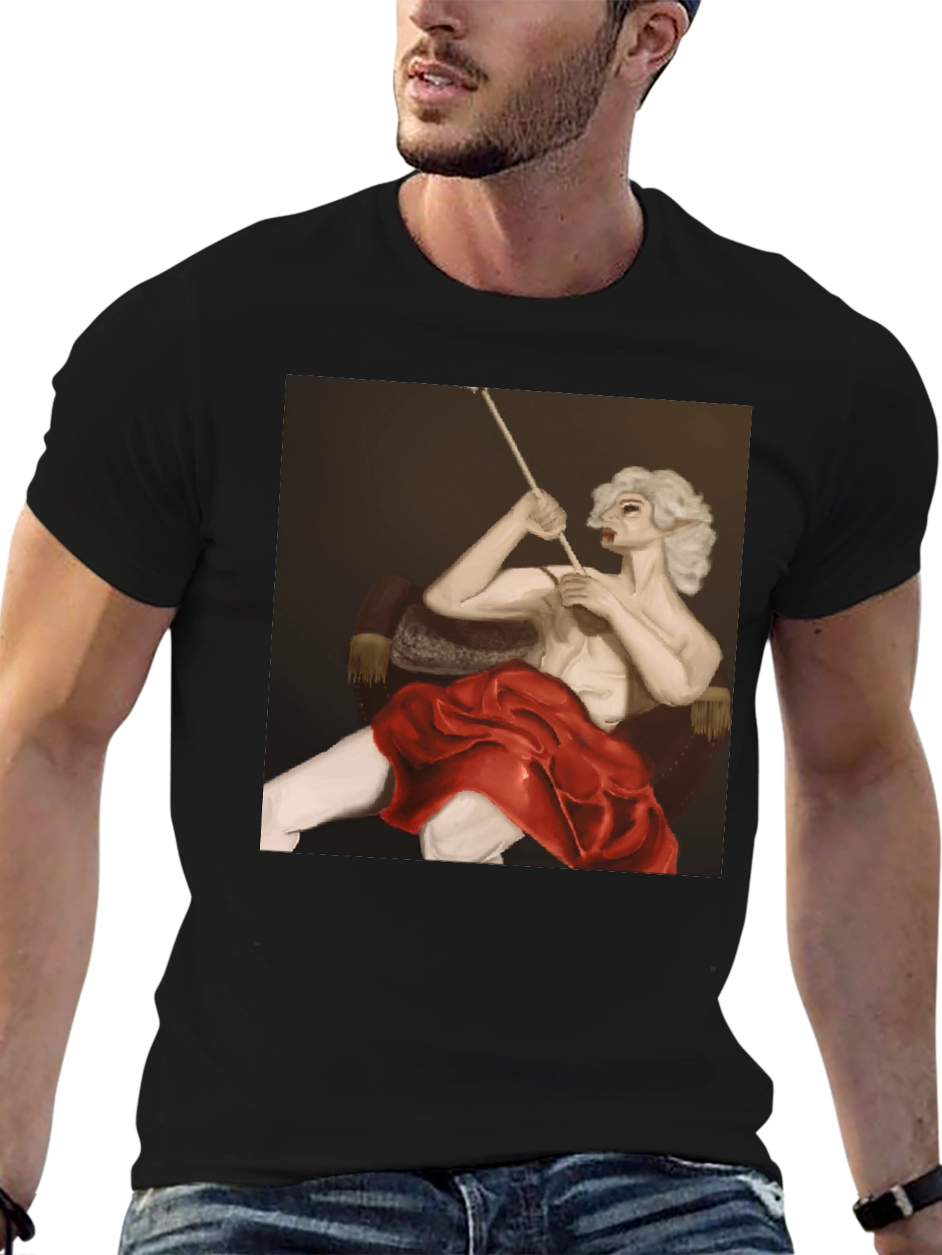 Smoking Portrait Graphic Tee - Unique Fashion