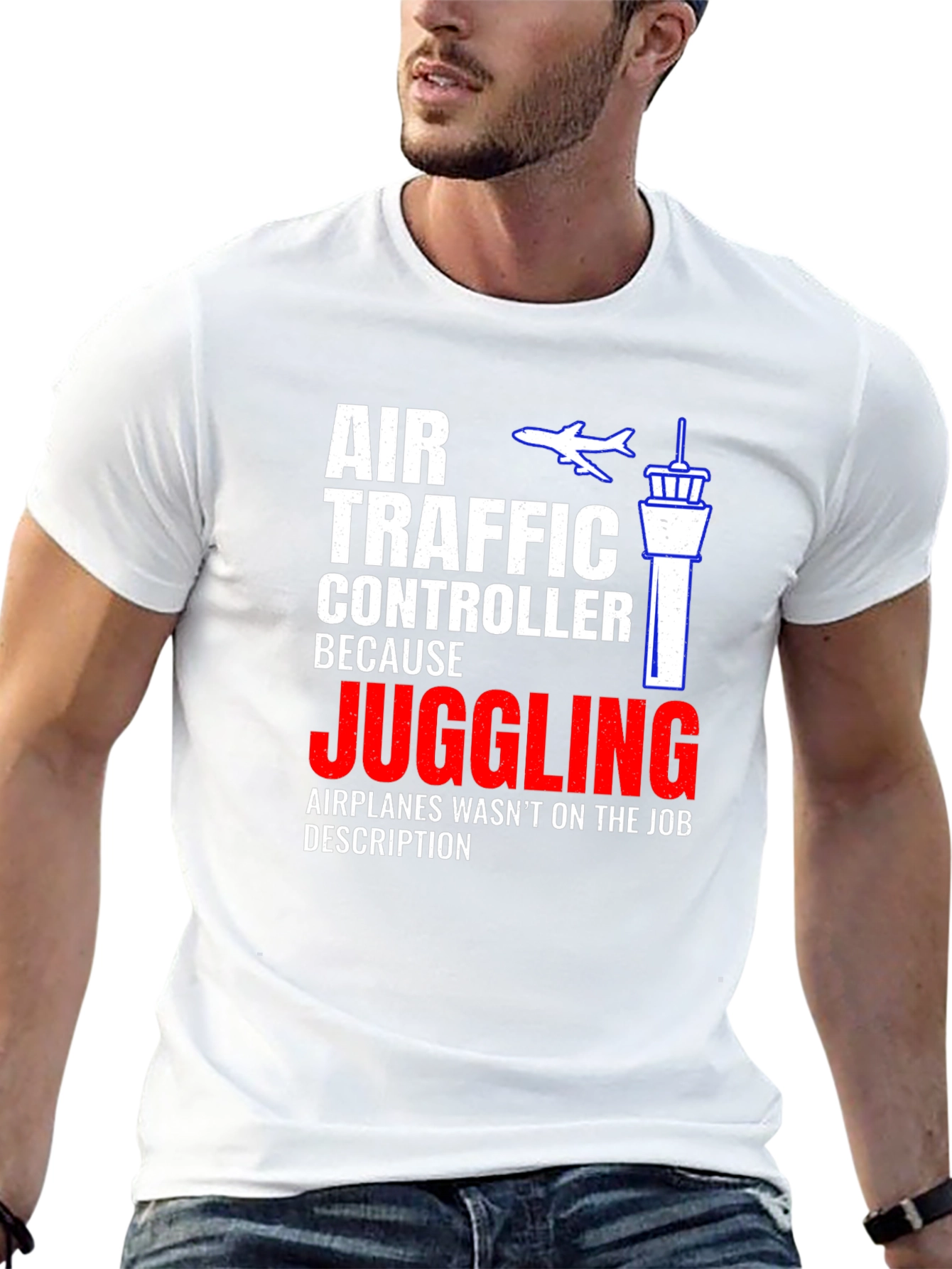 Air Traffic Controller Juggling Airplane Graphic T-Shirt