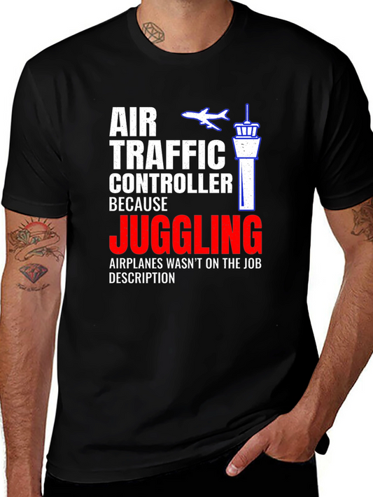 Air Traffic Controller Juggling Airplane Graphic T-Shirt