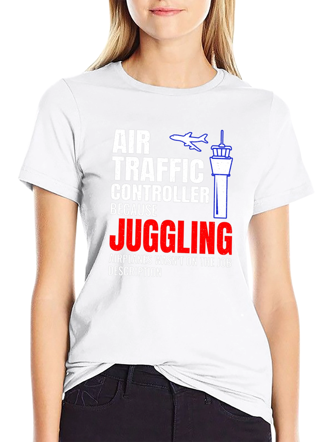 Air Traffic Controller Juggling Airplane Graphic T-Shirt