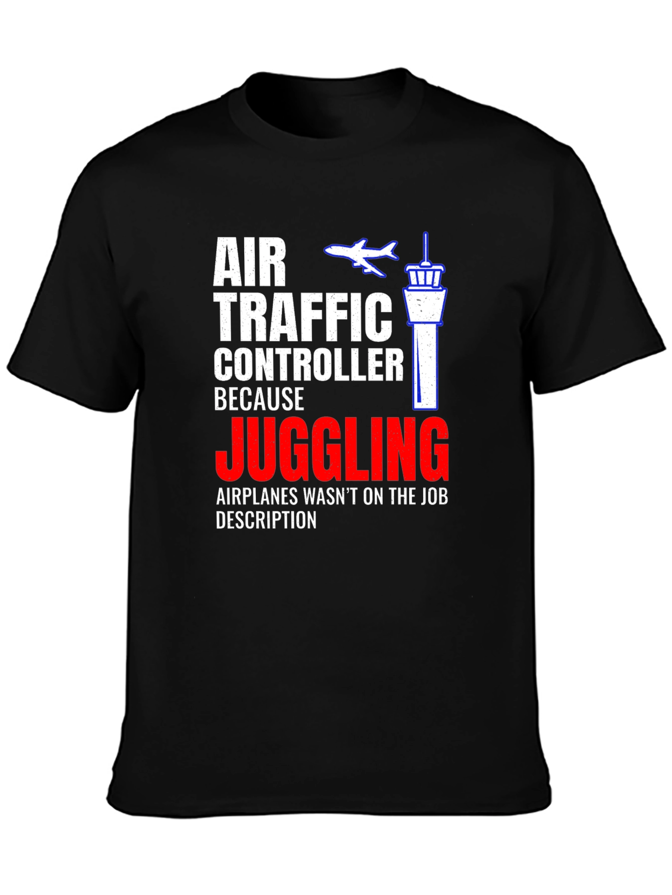 Air Traffic Controller Juggling Airplane Graphic T-Shirt