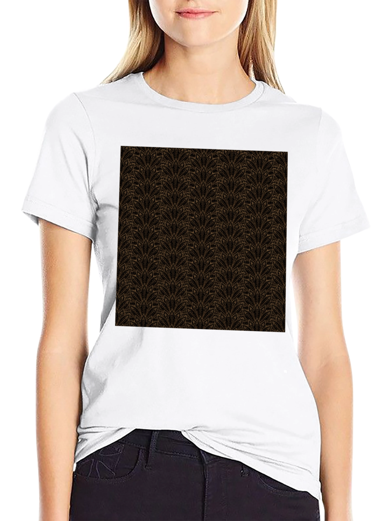 Patterned Crew Neck T-Shirt - Stylish Casual Wear