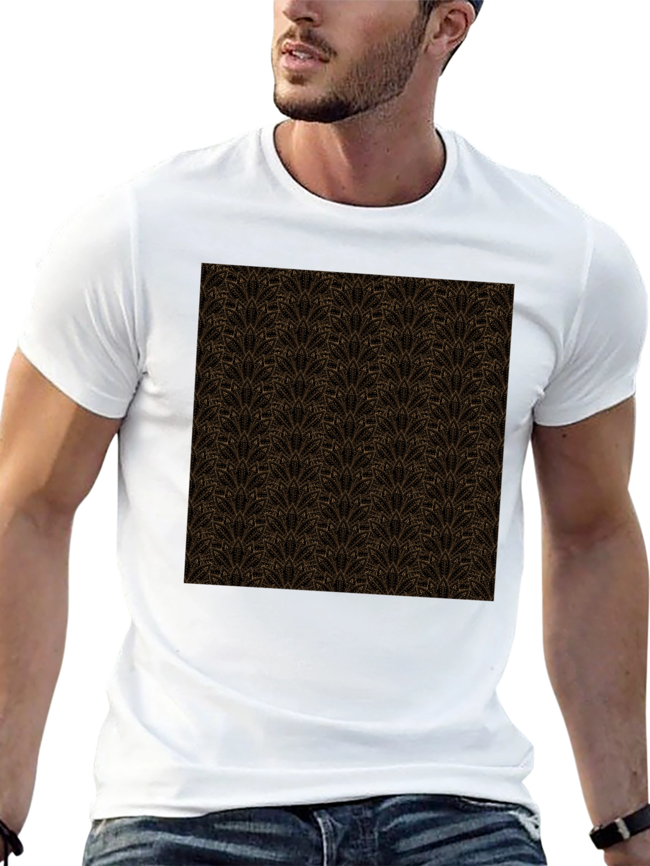 Patterned Crew Neck T-Shirt - Stylish Casual Wear