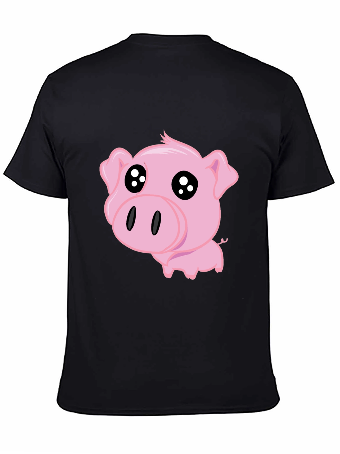 Cute Pig Graphic Tee - Black T-Shirt