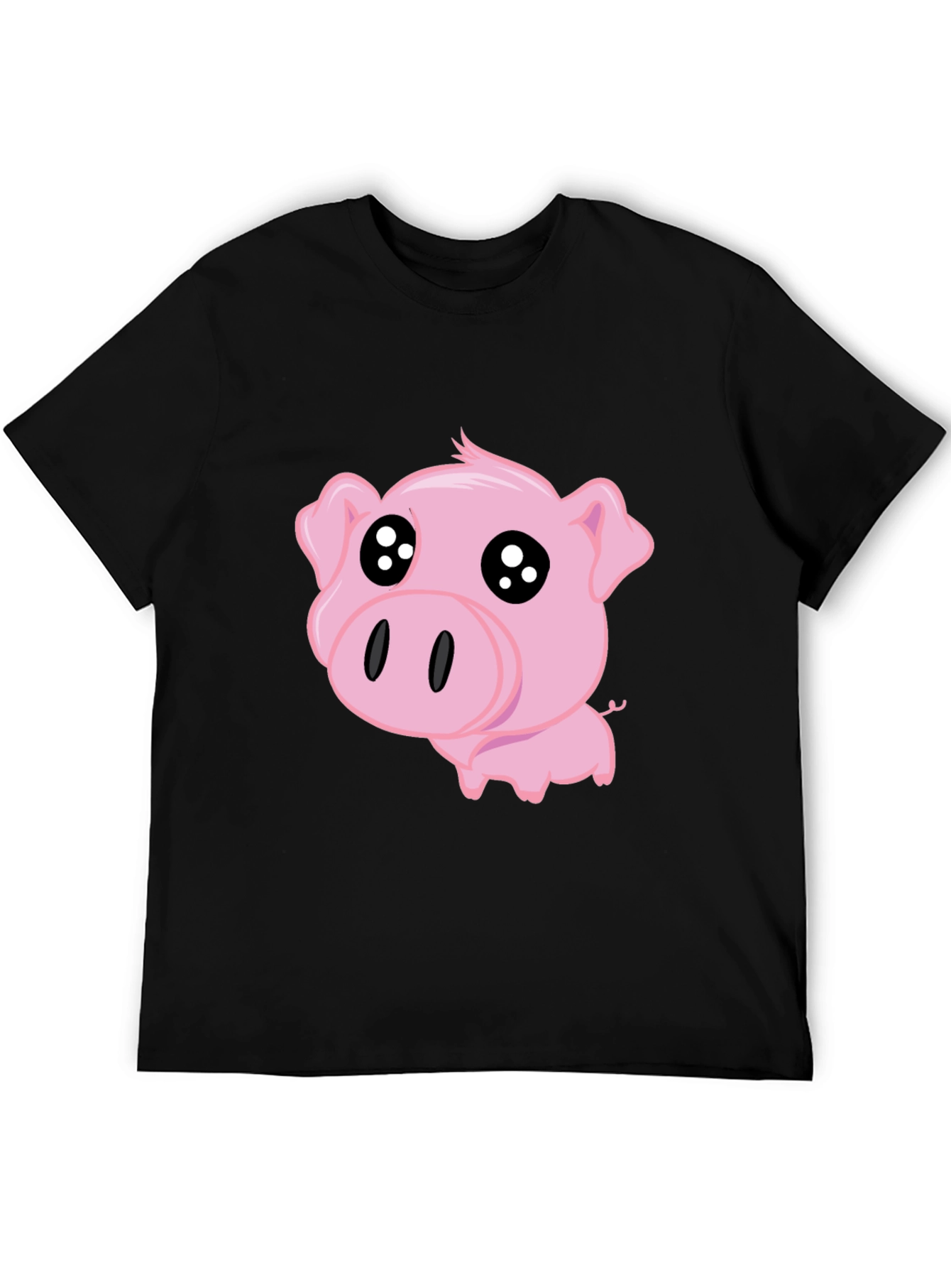 Cute Pig Graphic Tee - Black T-Shirt