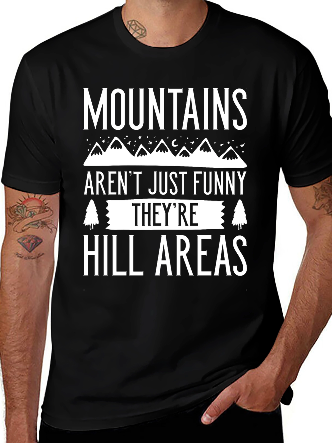 Mountains Hill Areas Funny Graphic T-Shirt