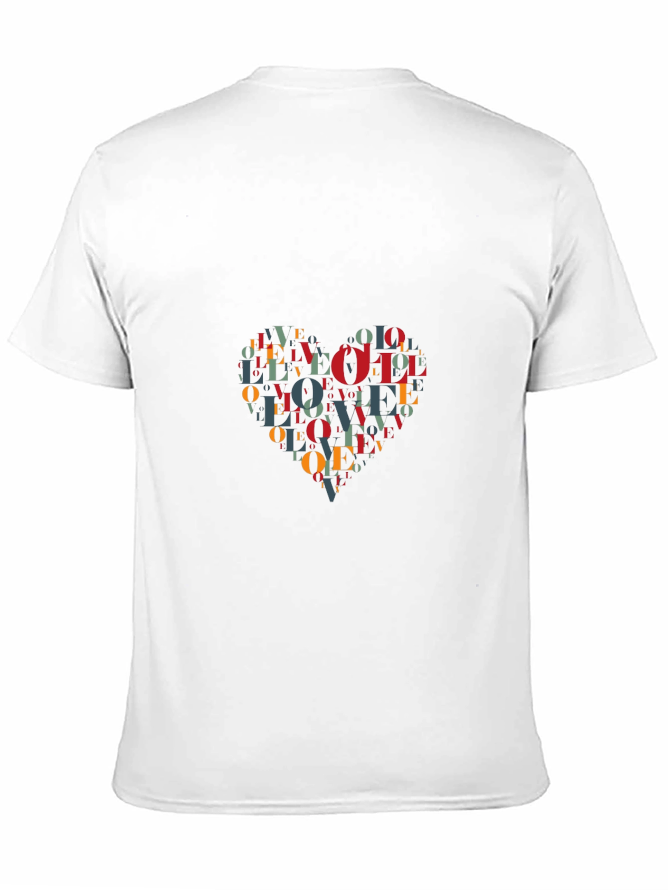 Love Heart Word Art Graphic T-Shirt - Black