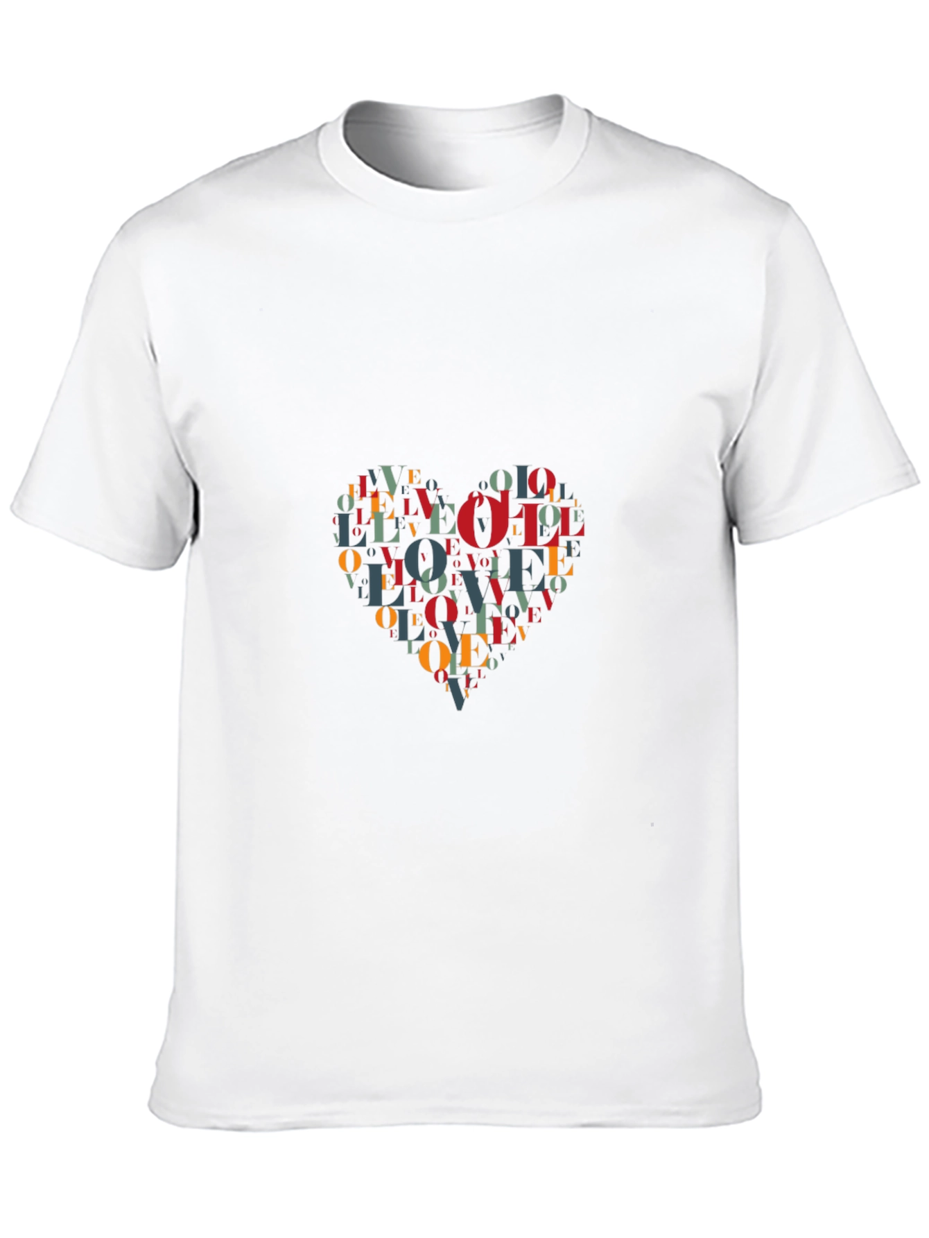 Love Heart Word Art Graphic T-Shirt - Black