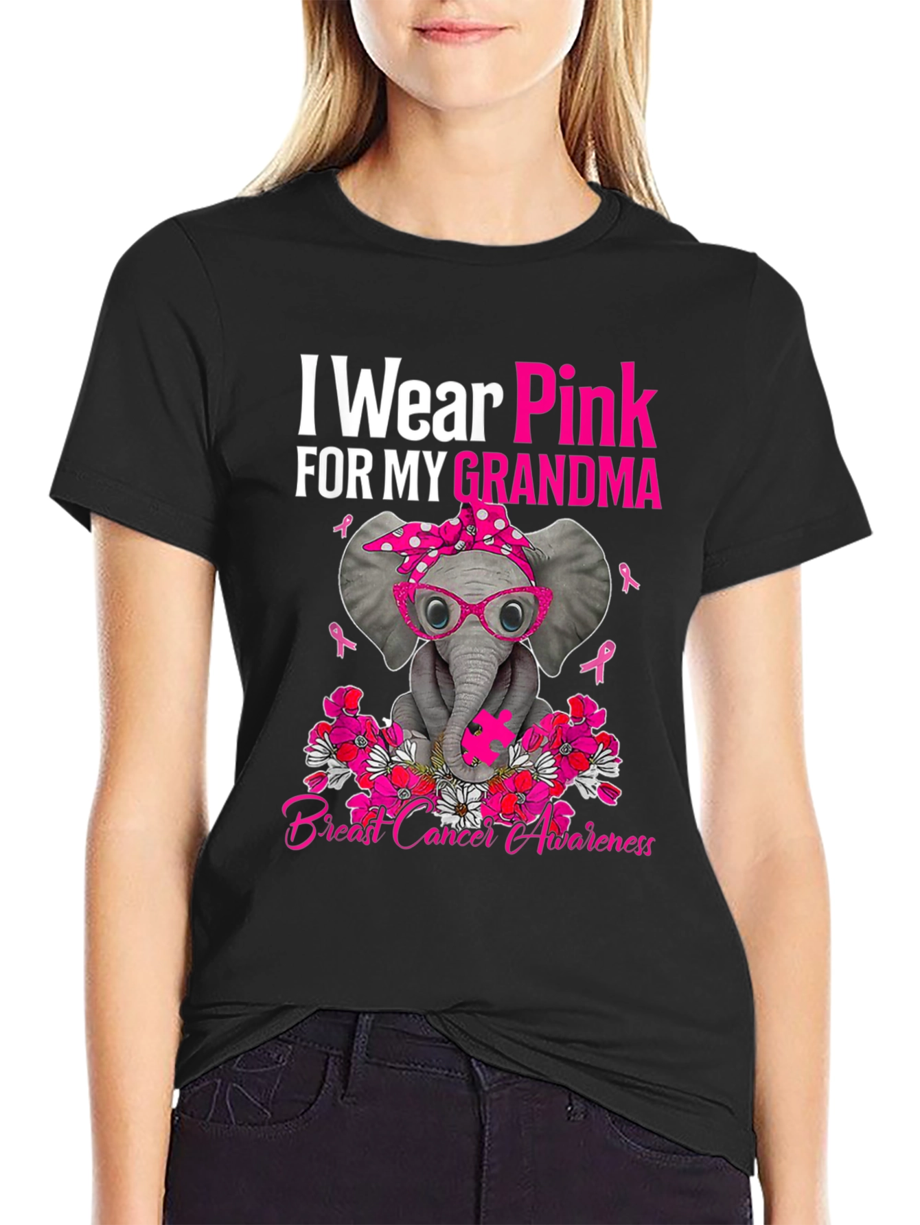 Pink Elephant Breast Cancer Awareness T-Shirt