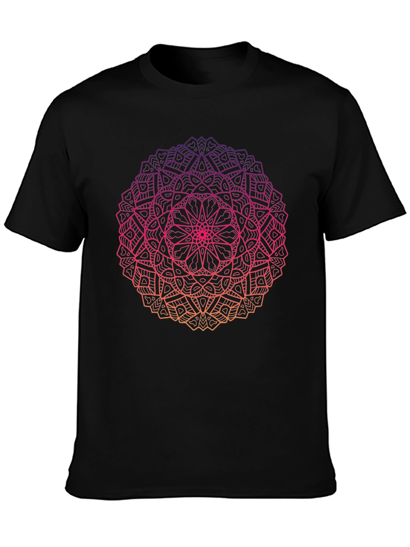 Ombre Mandala Graphic Black T-Shirt