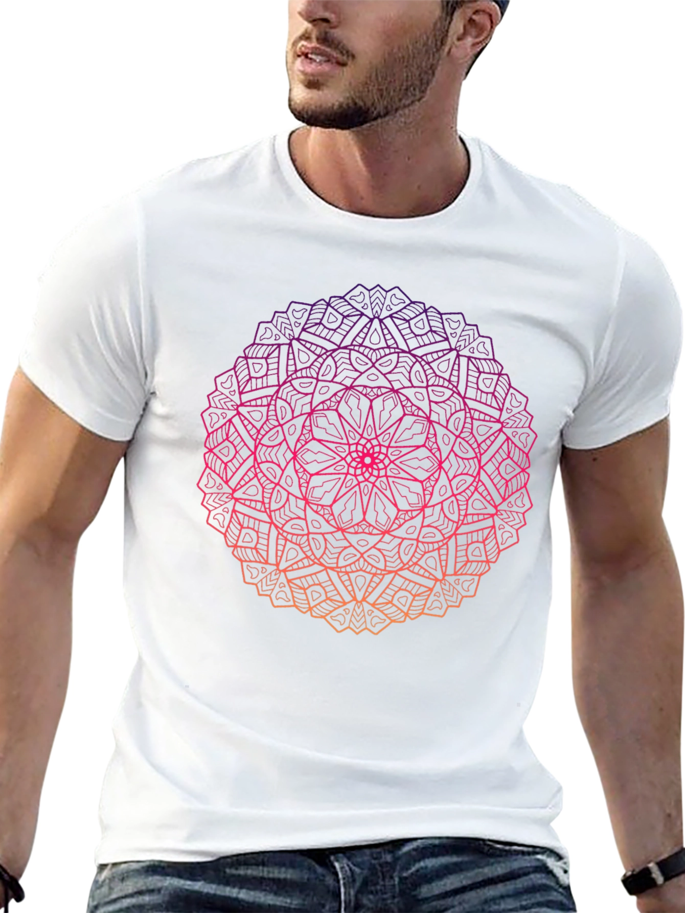 Ombre Mandala Graphic Black T-Shirt