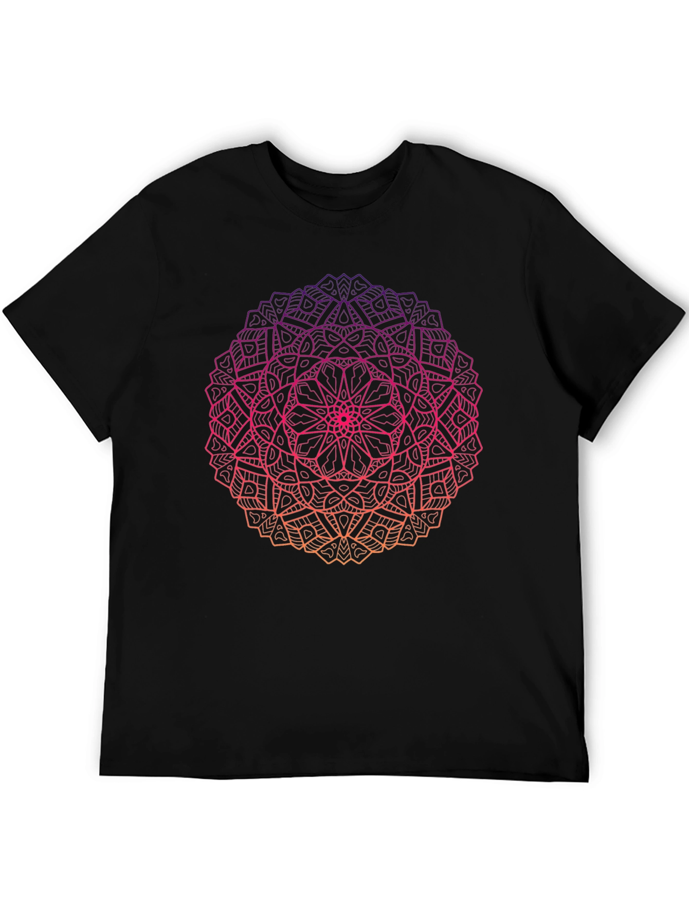 Ombre Mandala Graphic Black T-Shirt
