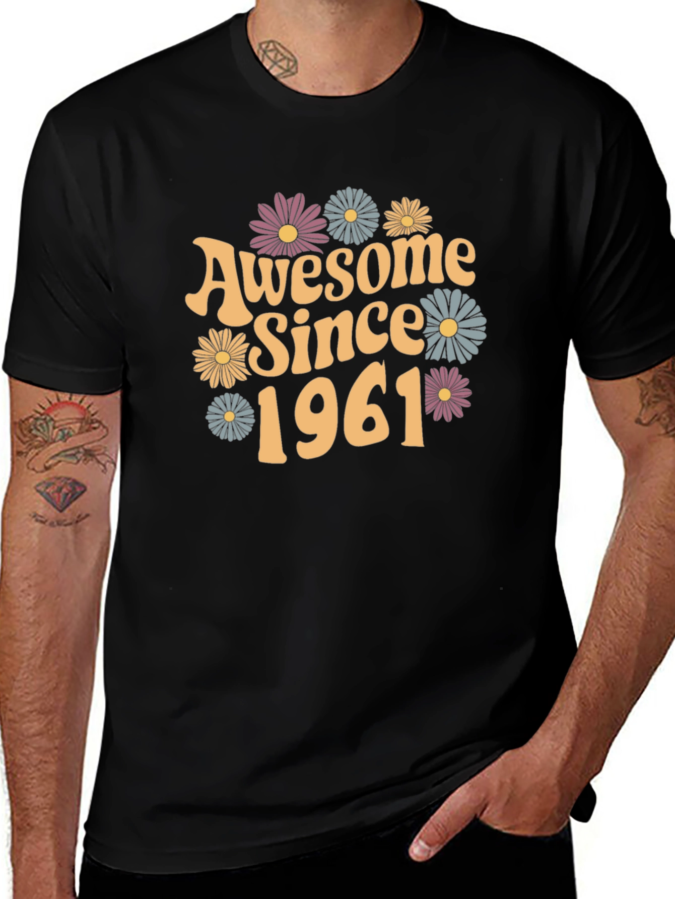 Awesome Since 1961 Black Graphic Tee