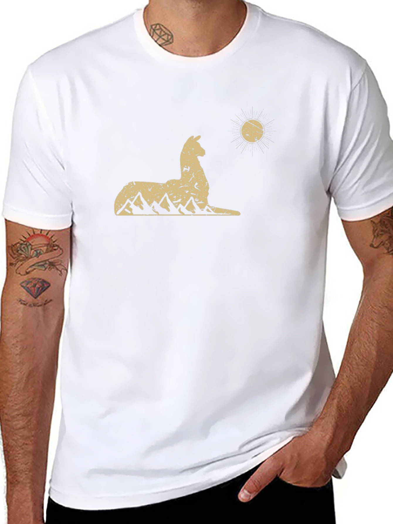 Llama Mountain Graphic Tee - Black