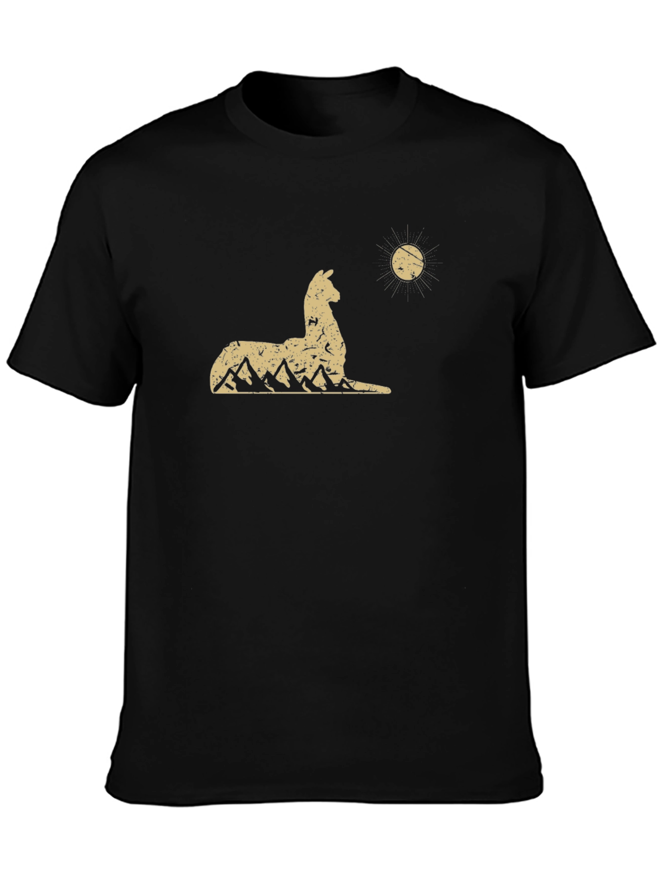 Llama Mountain Graphic Tee - Black