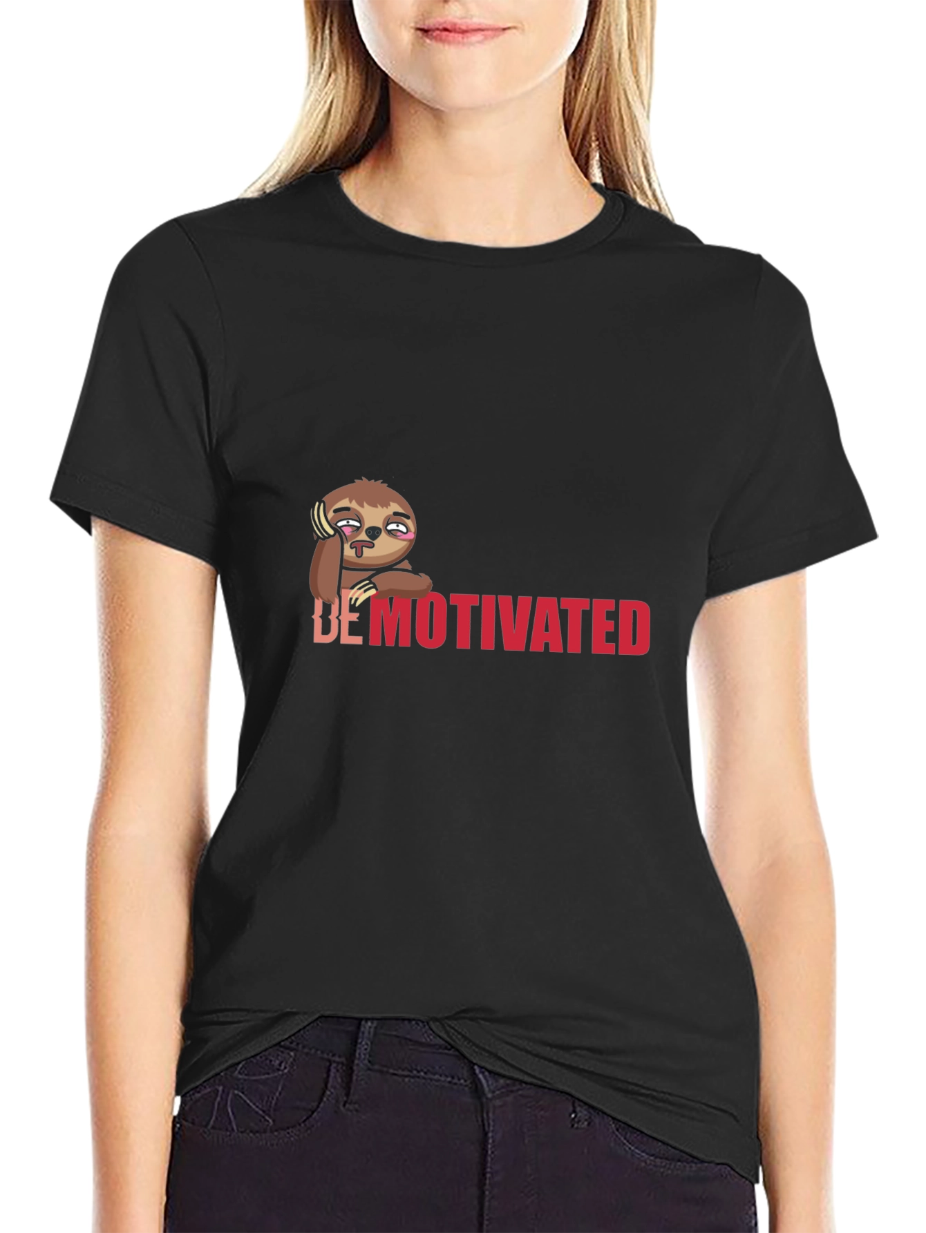 Demotivated Sloth T-Shirt Funny Lazy Graphic Tee
