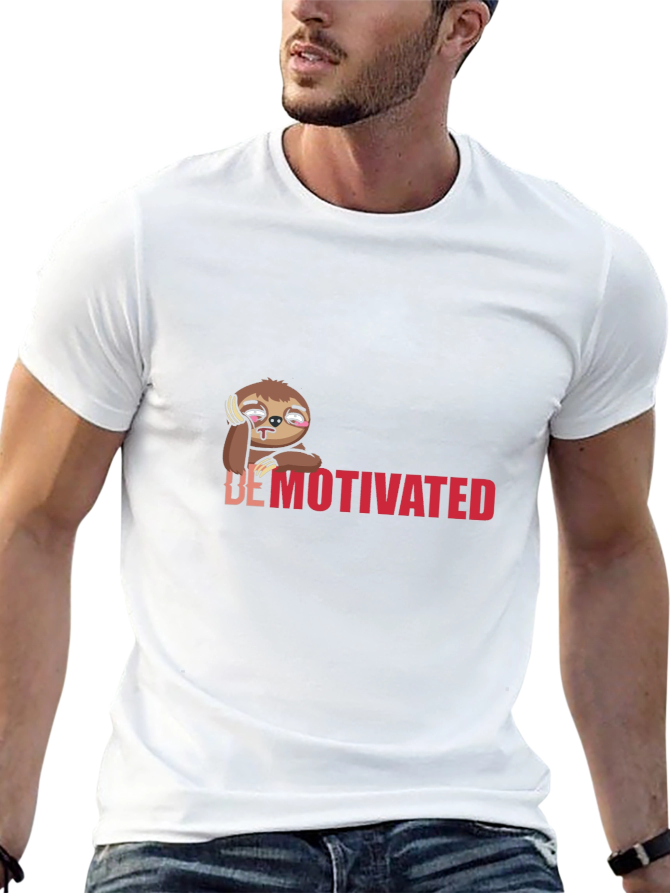 Demotivated Sloth T-Shirt Funny Lazy Graphic Tee