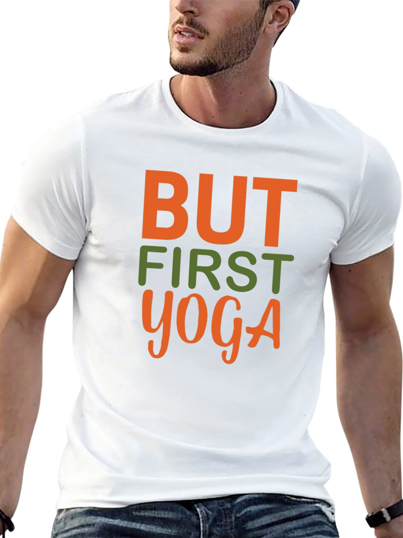 But First Yoga Graphic Tee - Black Cotton T-Shirt