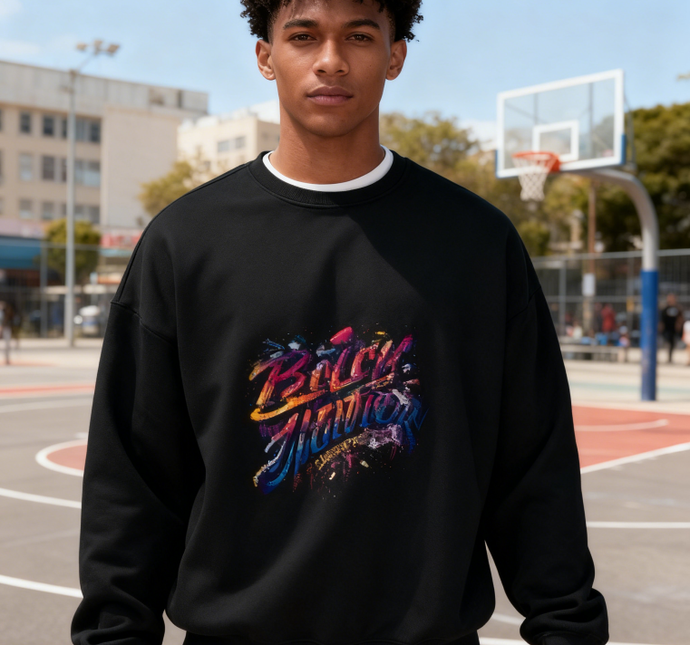 Urban Fashion Gradient Text Sweatshirt