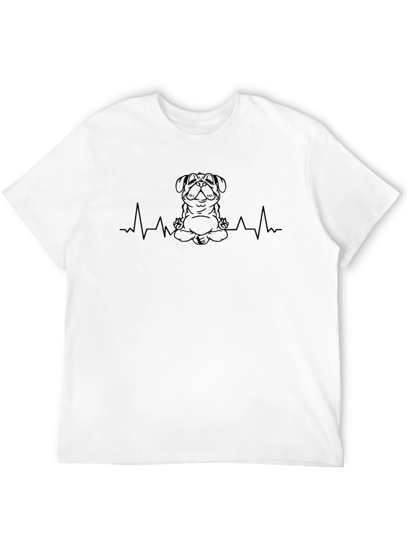 Yoga Pug Heartbeat T-Shirt