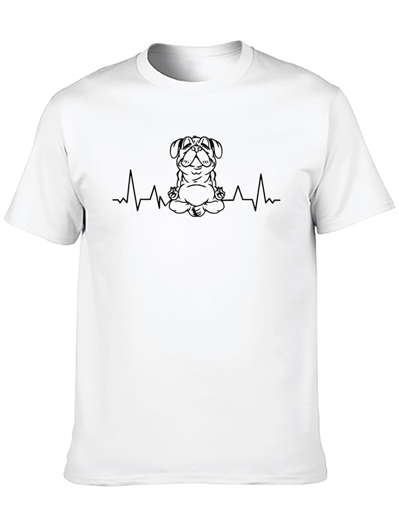 Yoga Pug Heartbeat T-Shirt