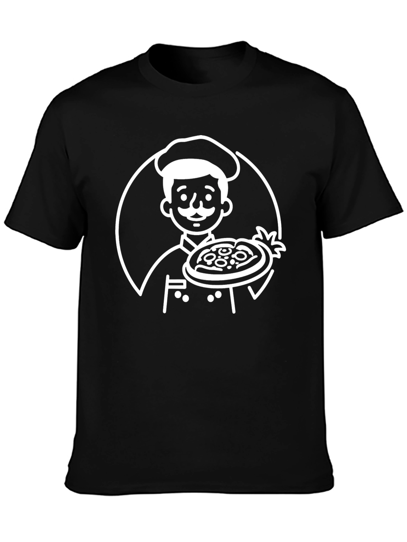 Chef Pizza Graphic Tee - Cool Black T-Shirt