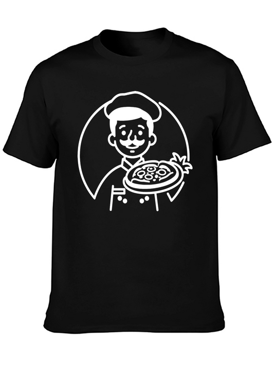 Chef Pizza Graphic Tee - Cool Black T-Shirt