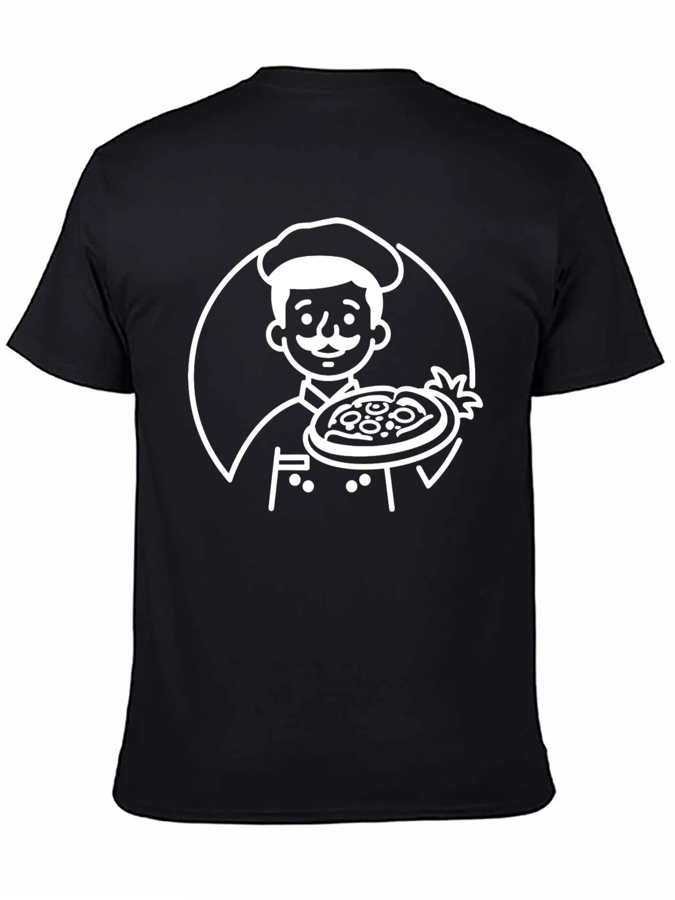 Chef Pizza Graphic Tee - Cool Black T-Shirt