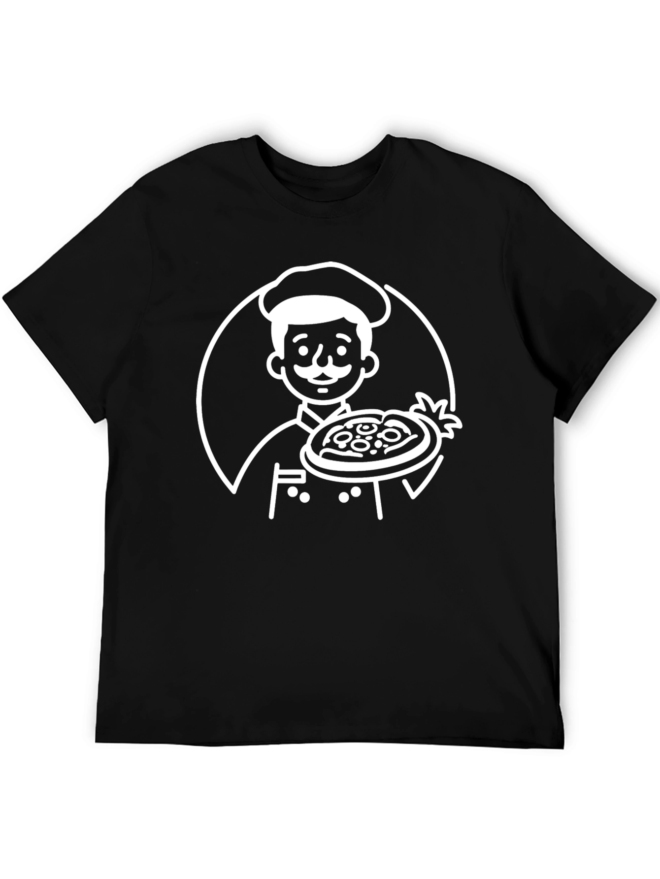 Chef Pizza Graphic Tee - Cool Black T-Shirt
