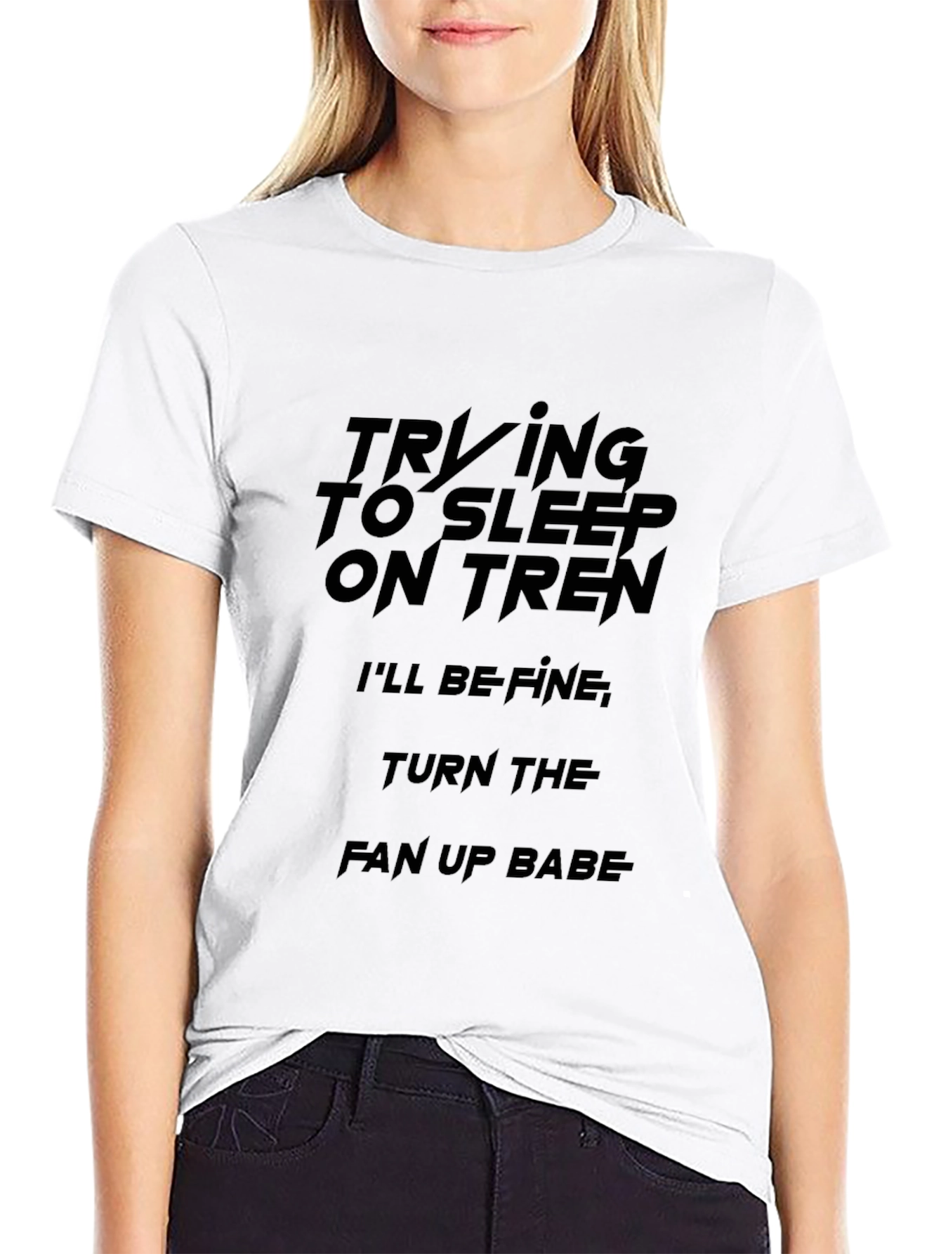 Trying to Sleep on Tren Graphic T-Shirt
