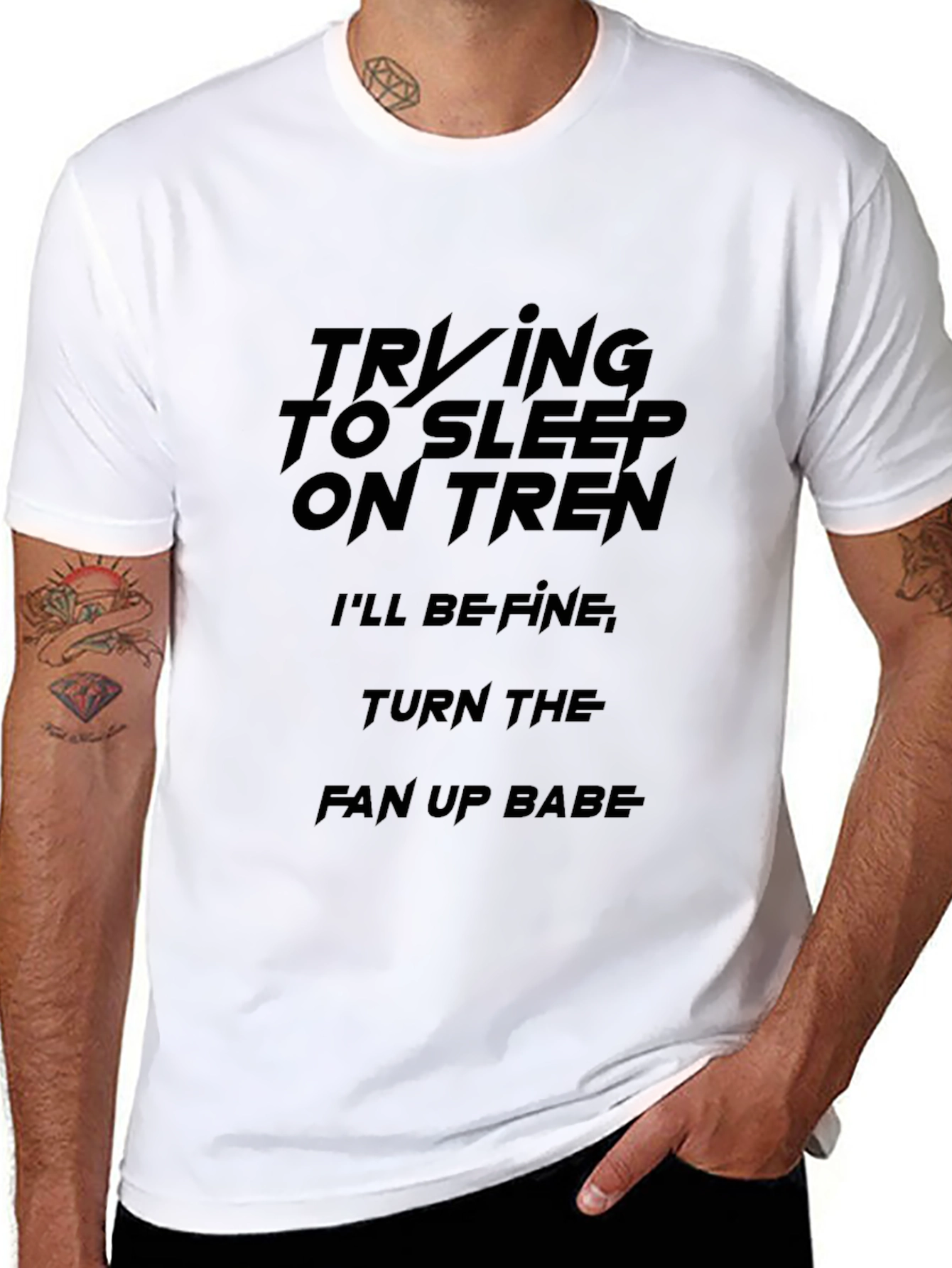Trying to Sleep on Tren Graphic T-Shirt