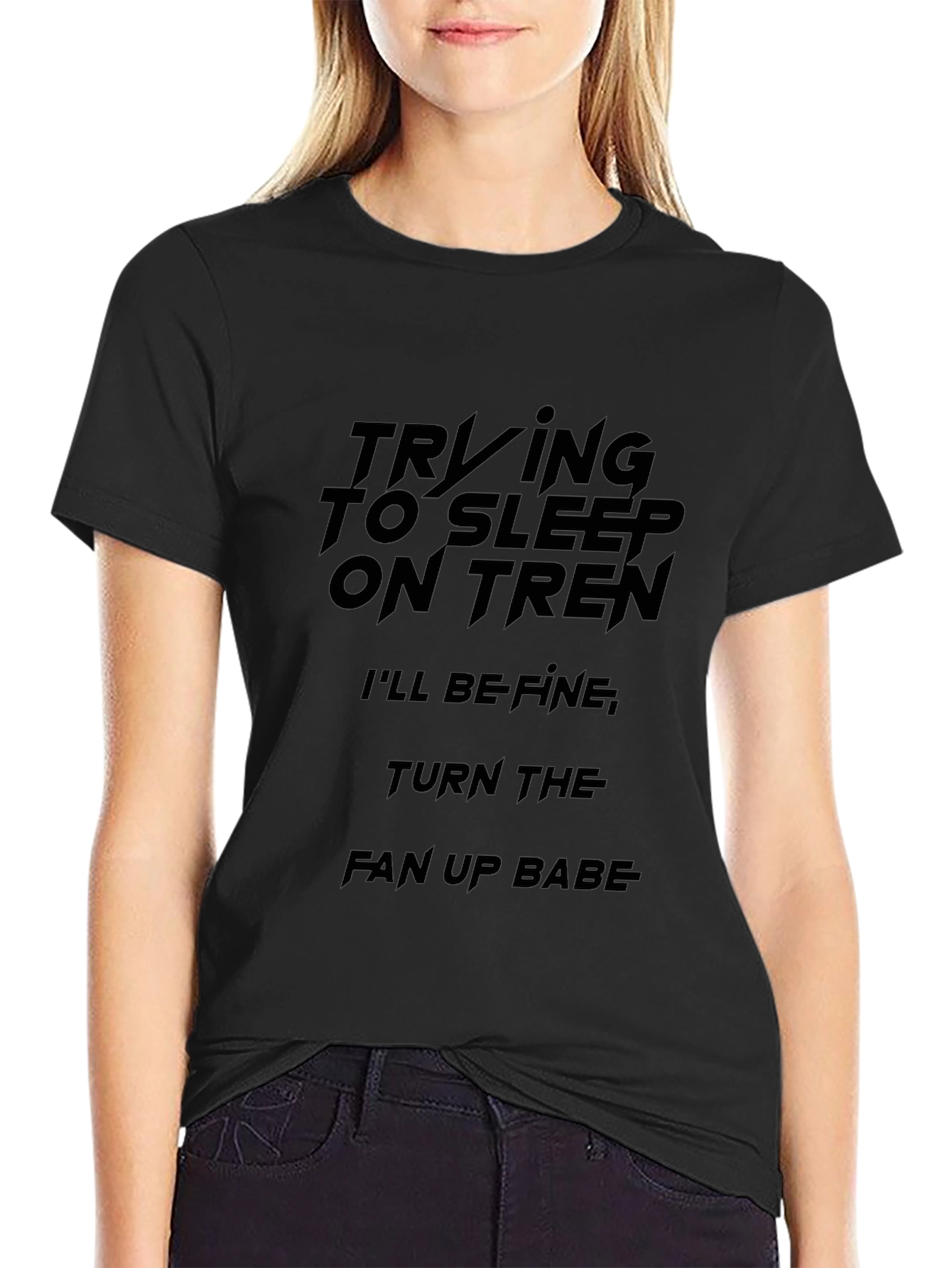 Trying to Sleep on Tren Graphic T-Shirt