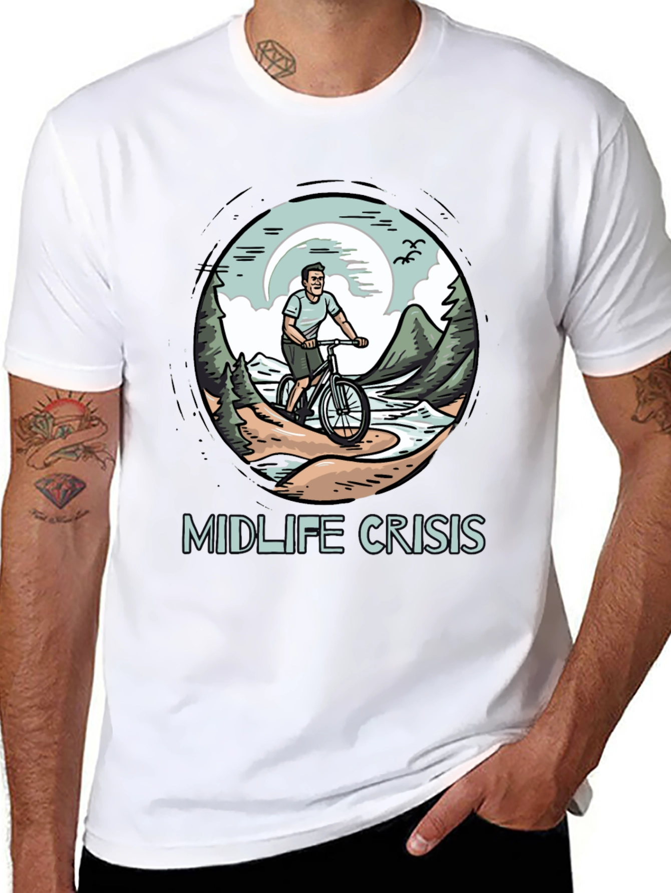 Midlife Crisis Biker Graphic T-Shirt