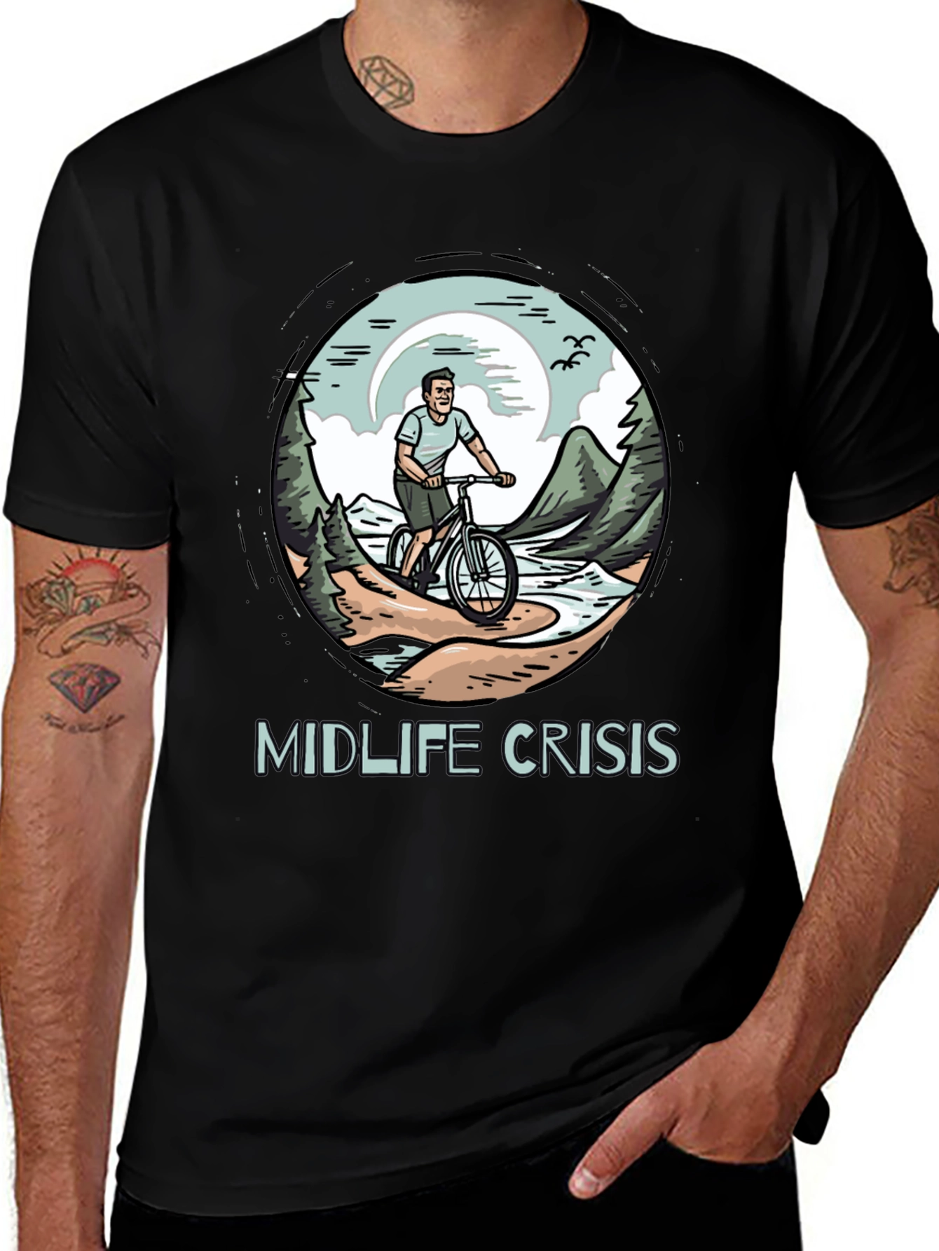 Midlife Crisis Biker Graphic T-Shirt