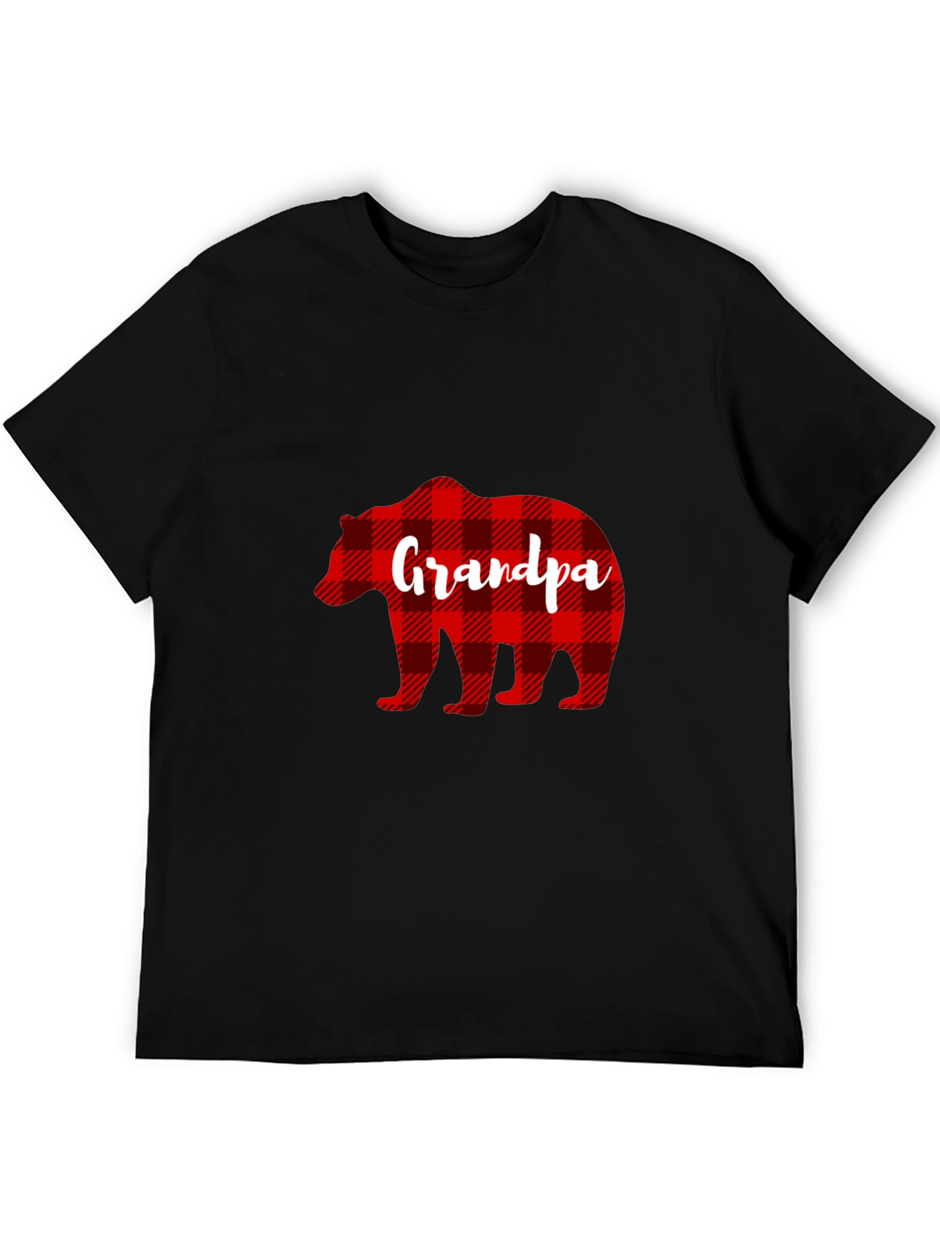 Grandpa Bear Plaid Graphic Tee