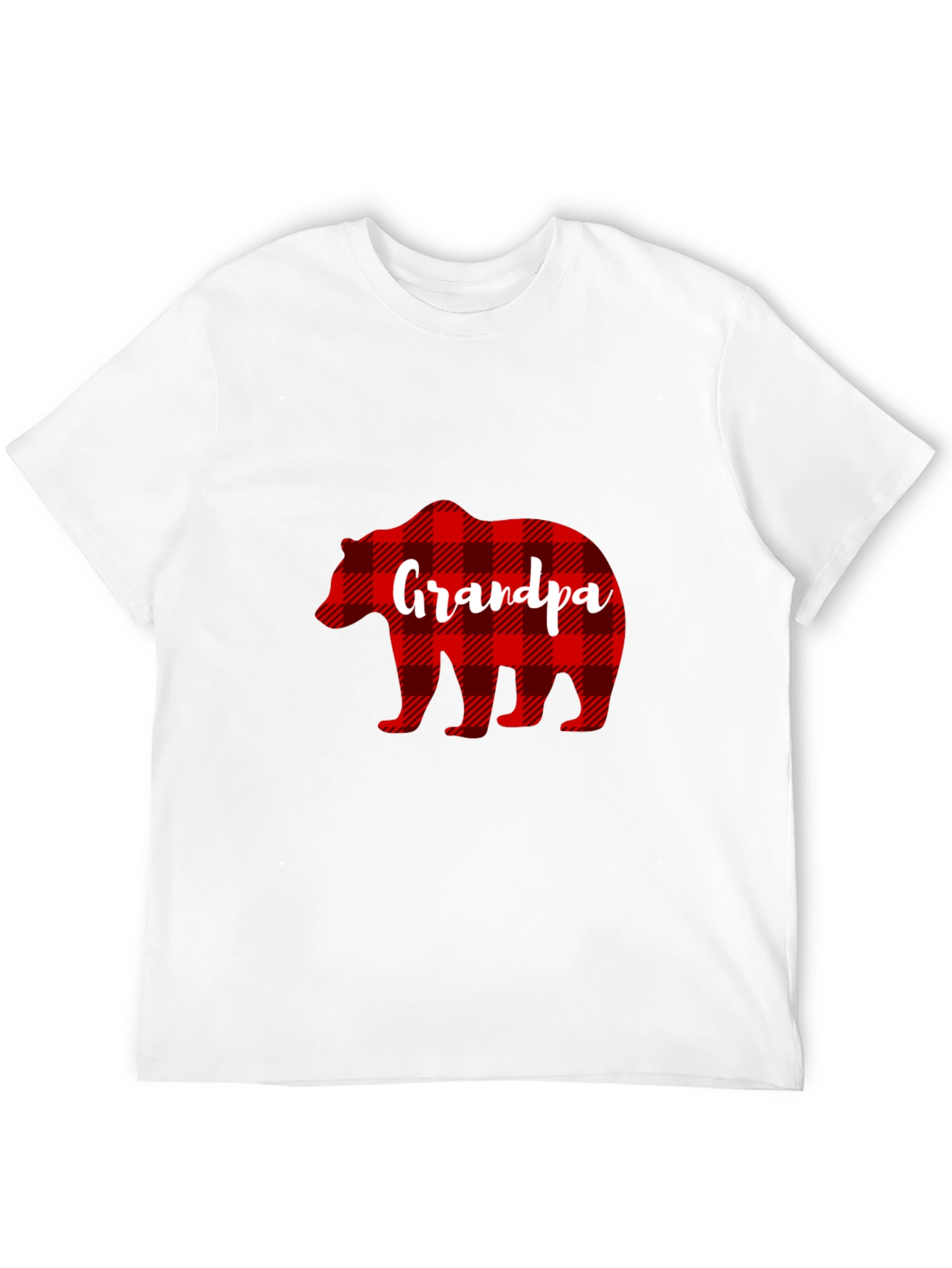 Grandpa Bear Plaid Graphic Tee
