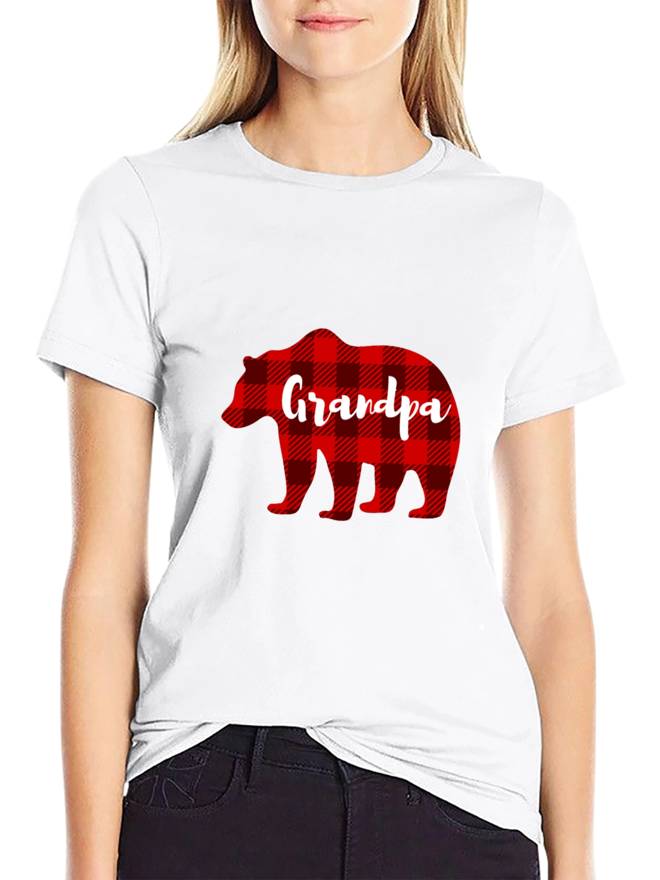 Grandpa Bear Plaid Graphic Tee