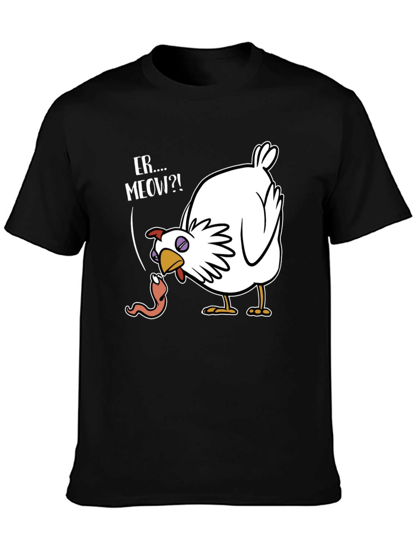 Funny Chicken Er...Meow?! Graphic T-Shirt