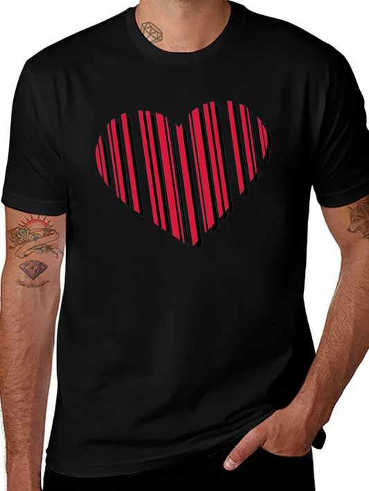Heart Barcode Graphic Tee - Black