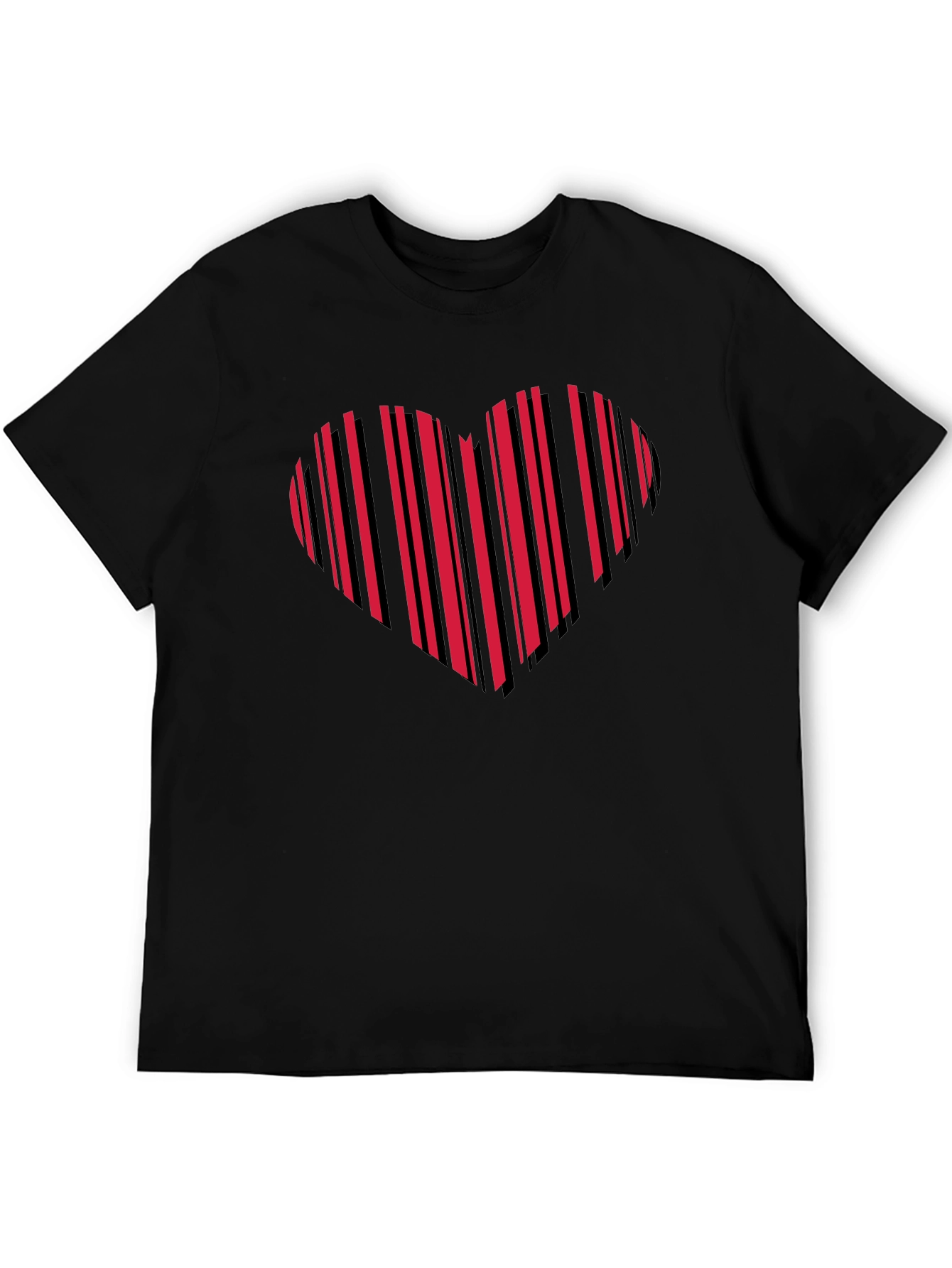 Heart Barcode Graphic Tee - Black