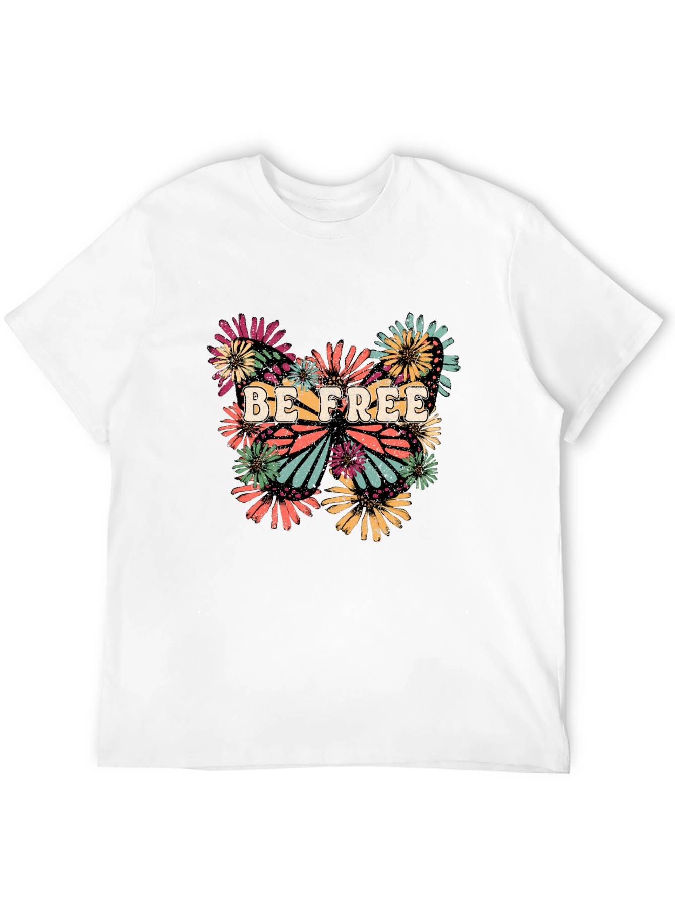 Be Free Butterfly Graphic Tee - Stylish Black T-Shirt