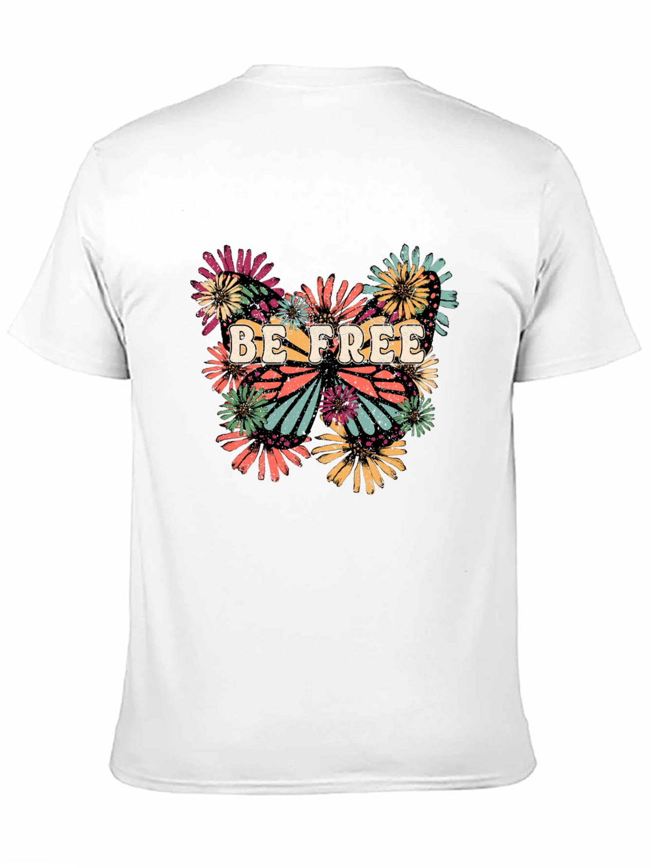 Be Free Butterfly Graphic Tee - Stylish Black T-Shirt