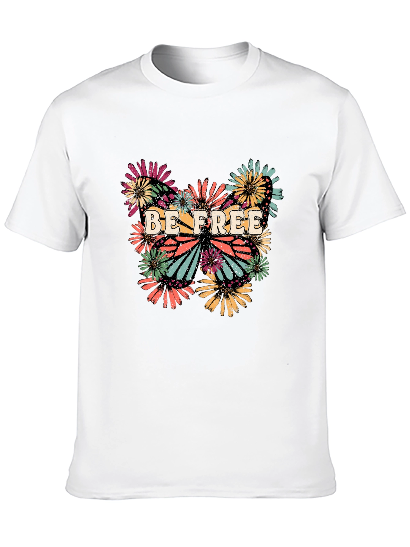 Be Free Butterfly Graphic Tee - Stylish Black T-Shirt