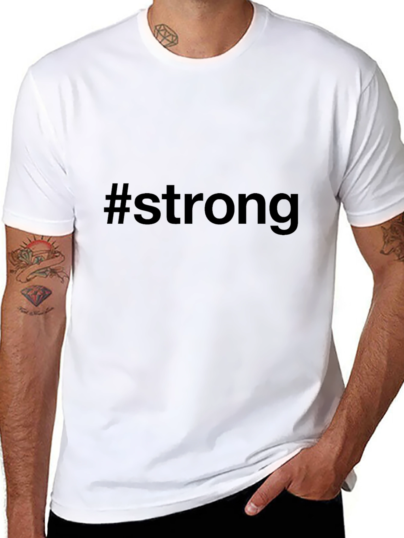 #Strong Black T-Shirt - Bold Statement Tee